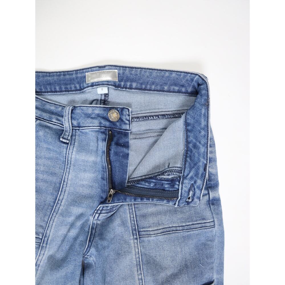 Utility Workwear KUT from the Kloth Reese Cargo Straight Ankle Medium Wash Jeans - Picture 5 of 15